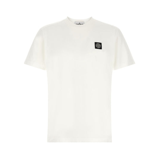 Stone Island White Cotton T-Shirt