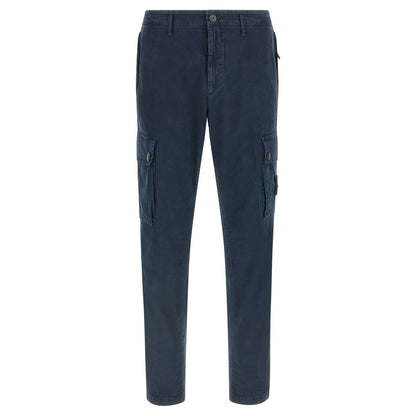Stone Island Blue Cotton Cargo Pants