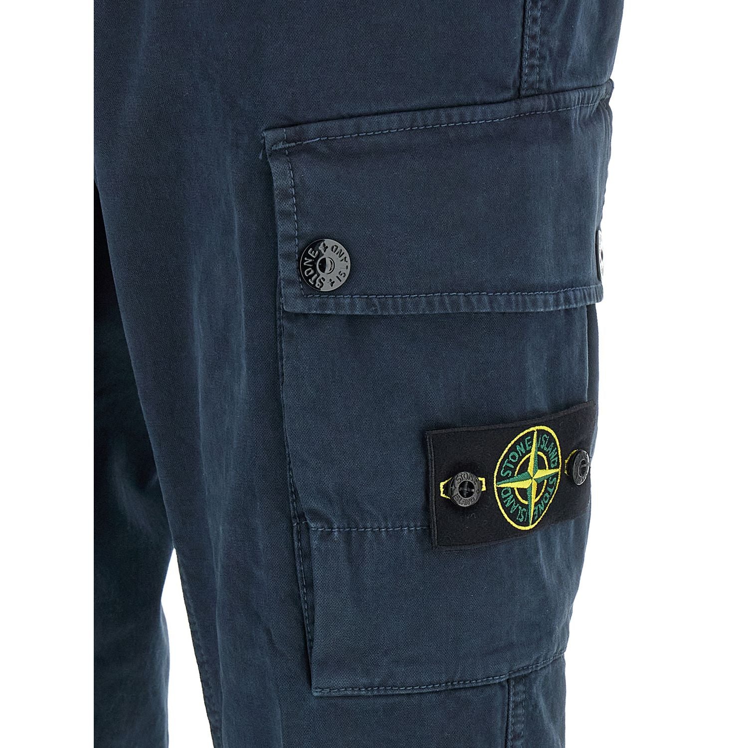 Stone Island Blue Cotton Cargo Pants