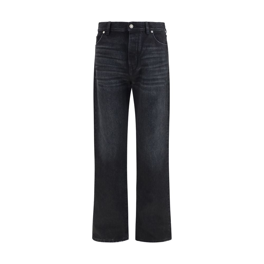 Fendi Black Cotton Straight-Leg Jeans