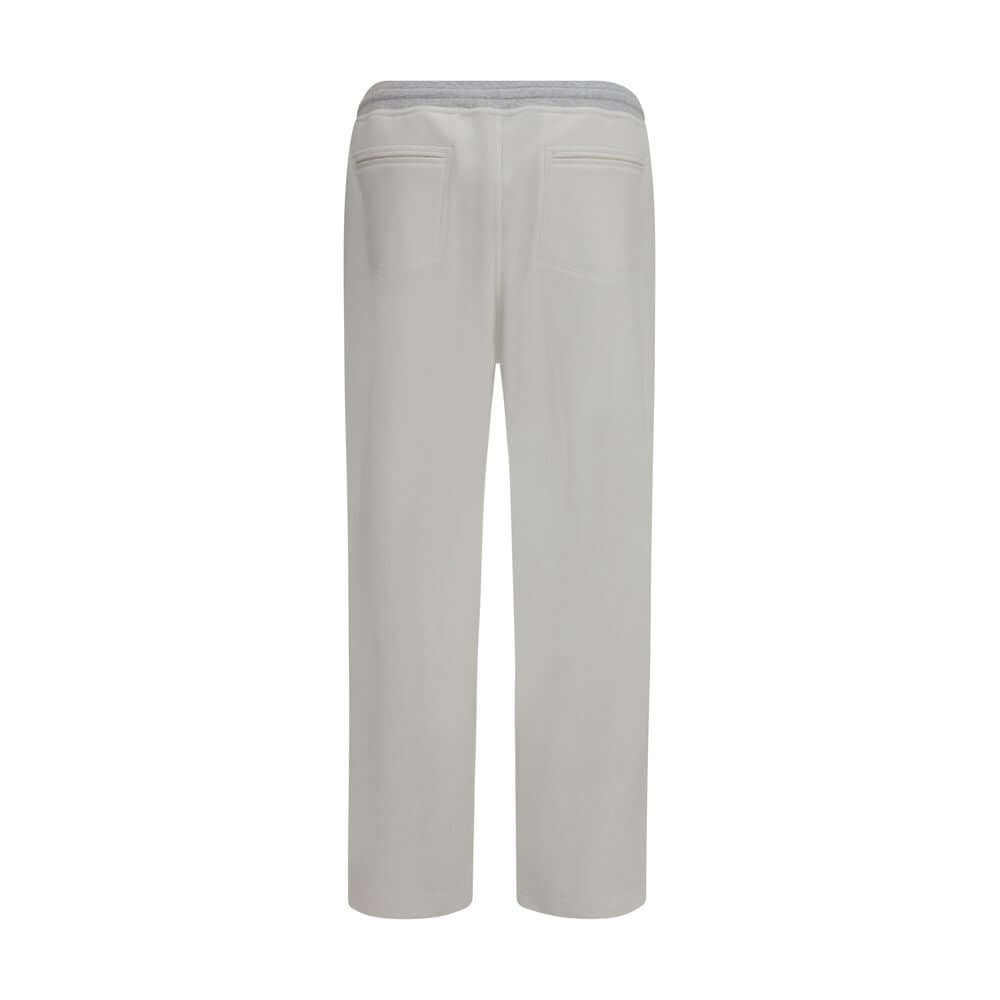 Brunello Cucinelli White Cotton Casual Pants