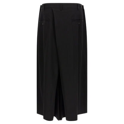 Yohji Yamamoto Black Wool Casual Pants