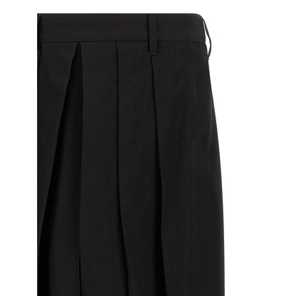 Yohji Yamamoto Black Wool Casual Pants