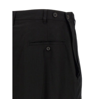 Yohji Yamamoto Black Wool Casual Pants
