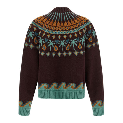 Alanui Brown Virgin Wool Cardigan