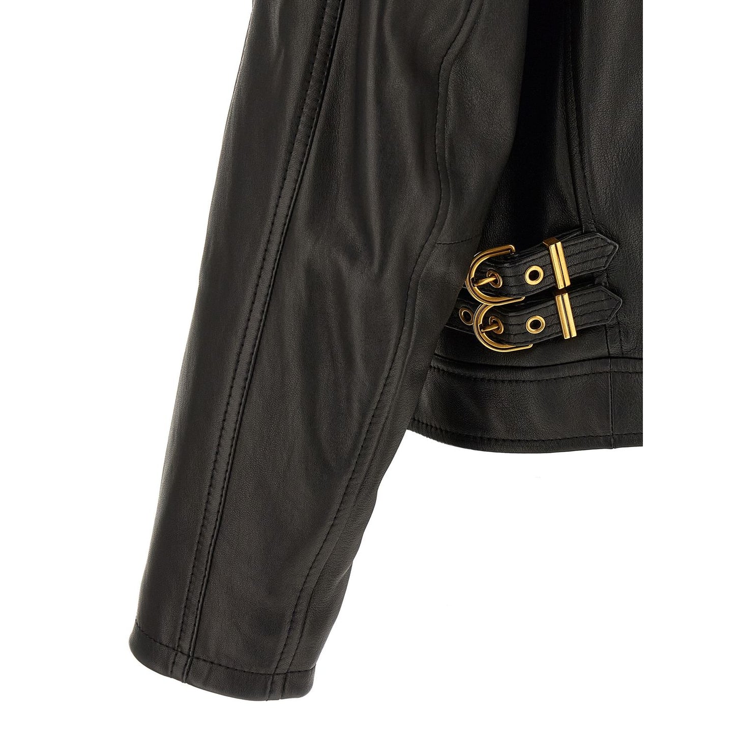 Versace Black Lamb Leather Leather Jacket