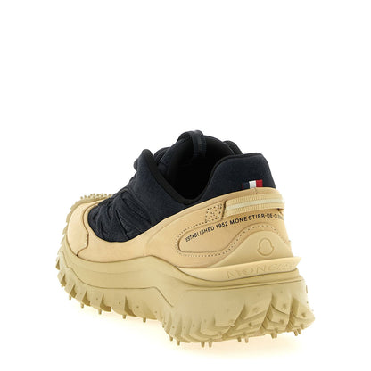 Moncler Blue Leather Athletic Sneakers