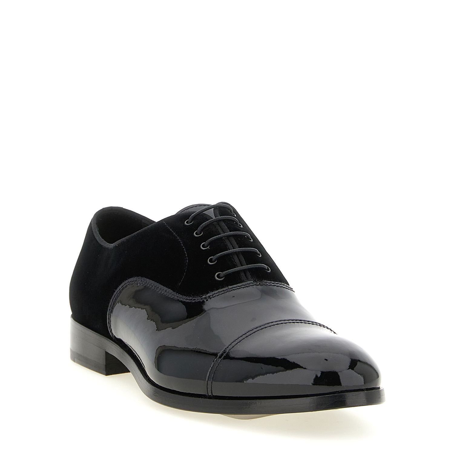 Doucal's Black Lamb Leather Oxfords And Derbies