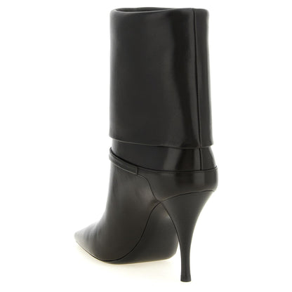 Saint Laurent Brown Lamb Leather Ankle Boots