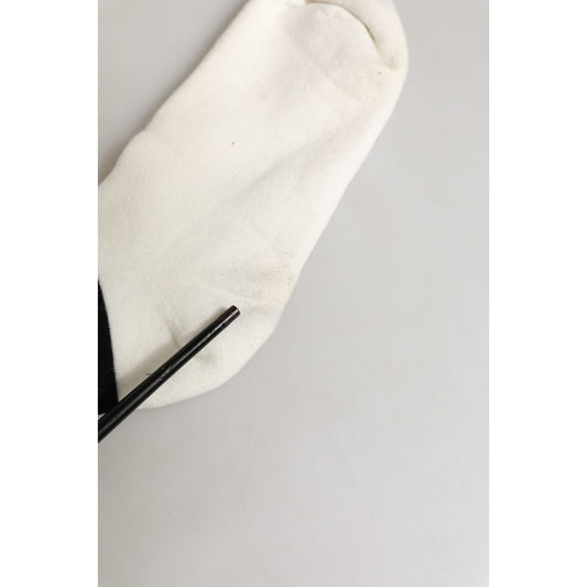 Dolce & Gabbana White Black Cotton Ankle Length DG Logo Socks