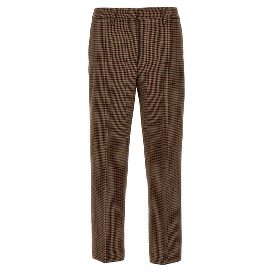Prada Brown Virgin Wool Casual Pants