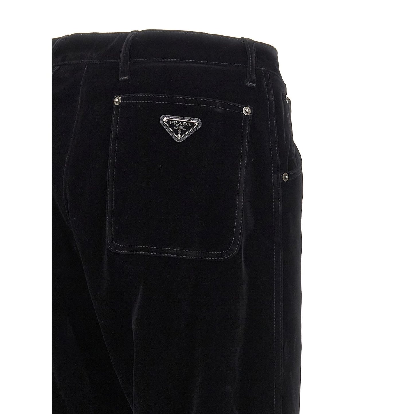 Prada Black Cotton Casual Pants