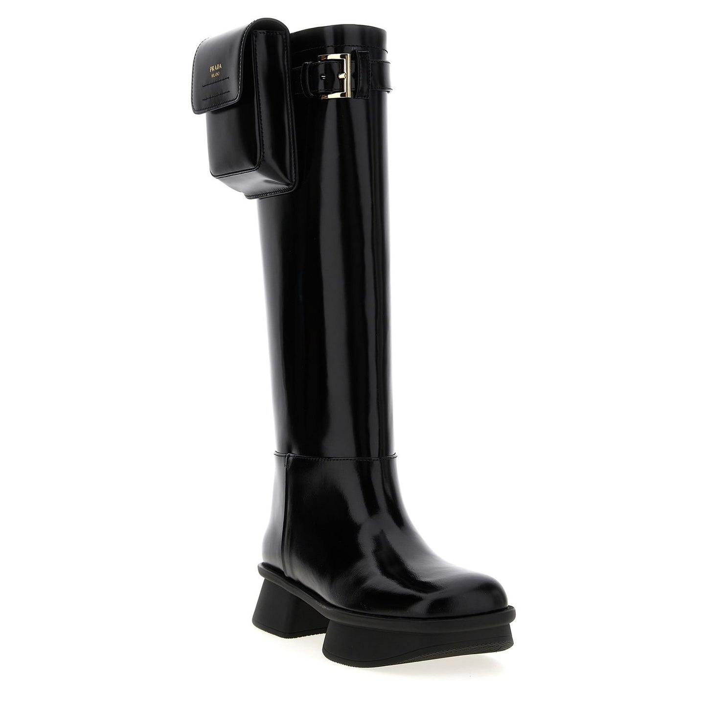 Prada Black Calfskin Over The Knee
