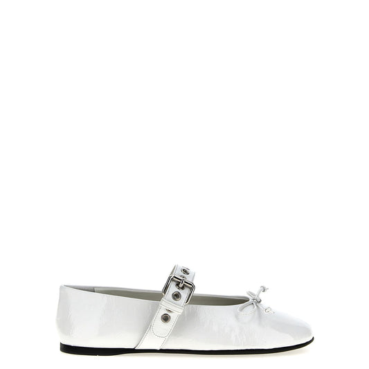 Miu Miu White Calfskin Ballet Flats
