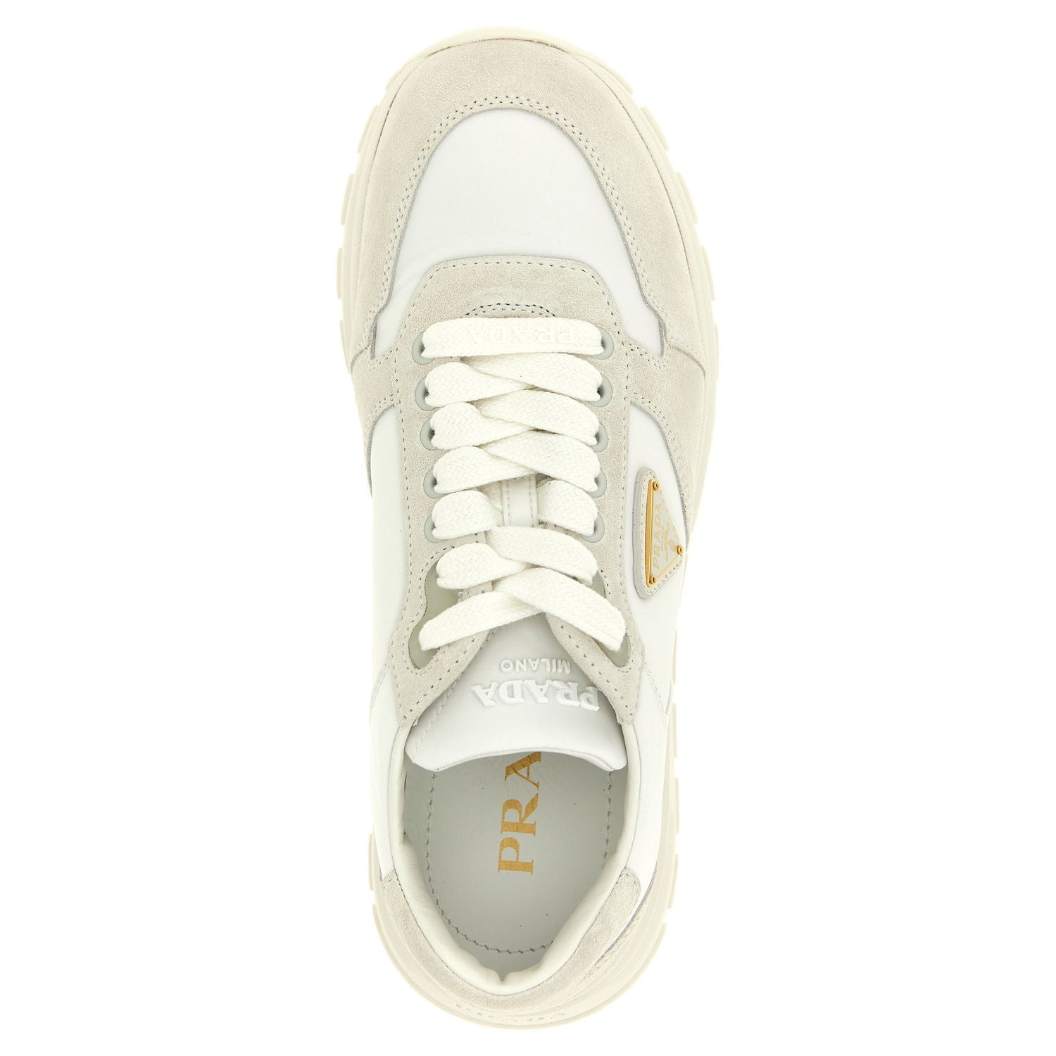 Prada White Polyamide Low Top Sneakers