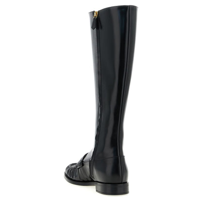 Prada Black Calfskin Over The Knee
