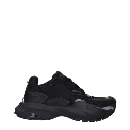 Versace Black Fabric Chunky Sneakers