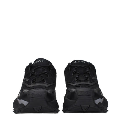 Versace Black Fabric Chunky Sneakers