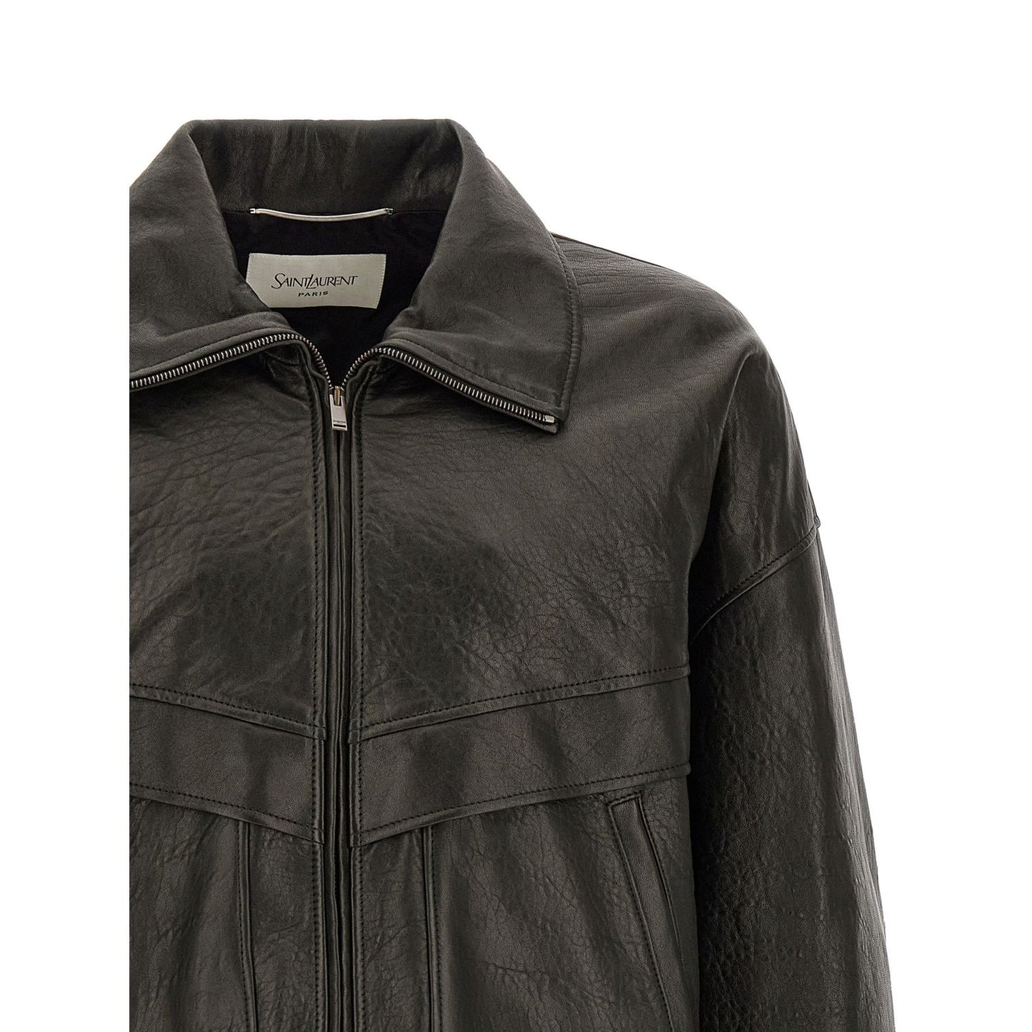 Saint Laurent Black Lamb Leather Leather Jacket