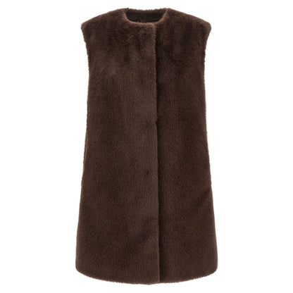 Herno Brown Polyester Sleeveless Jacket