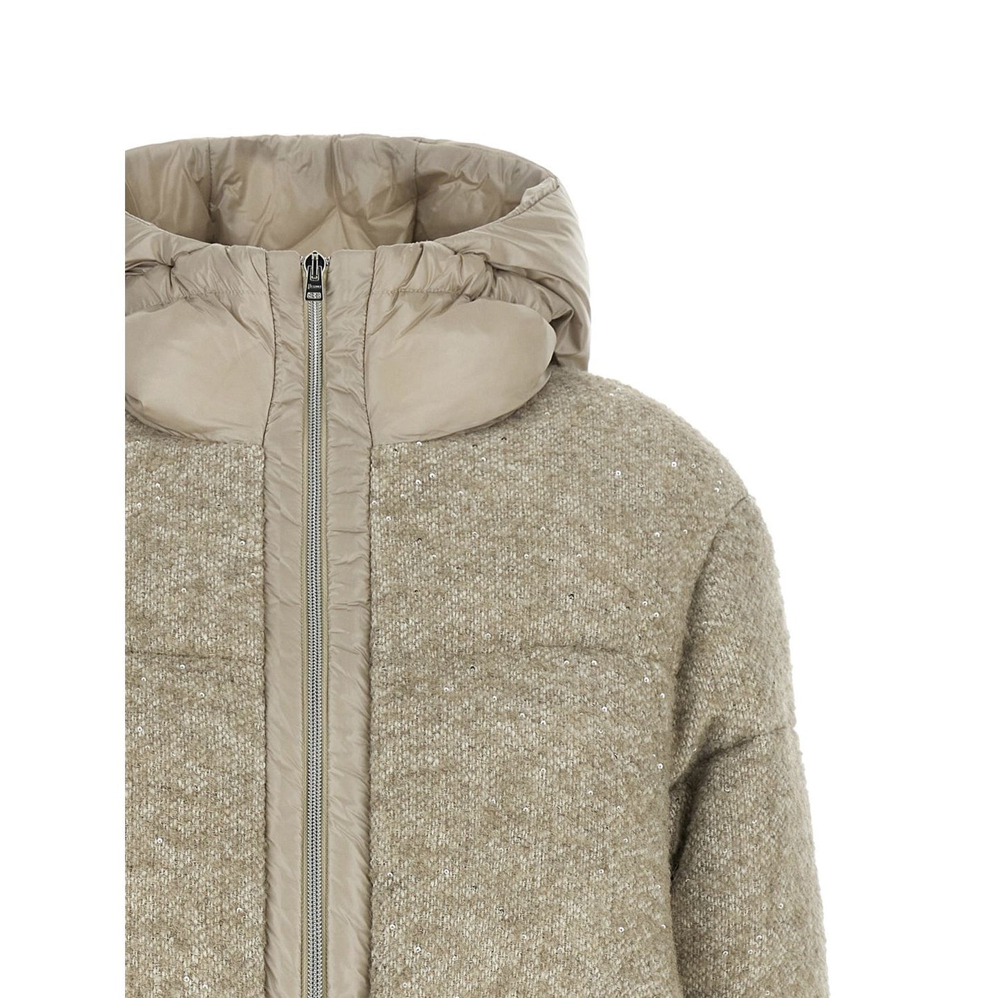 Herno Beige Wool Full-Length Jacket