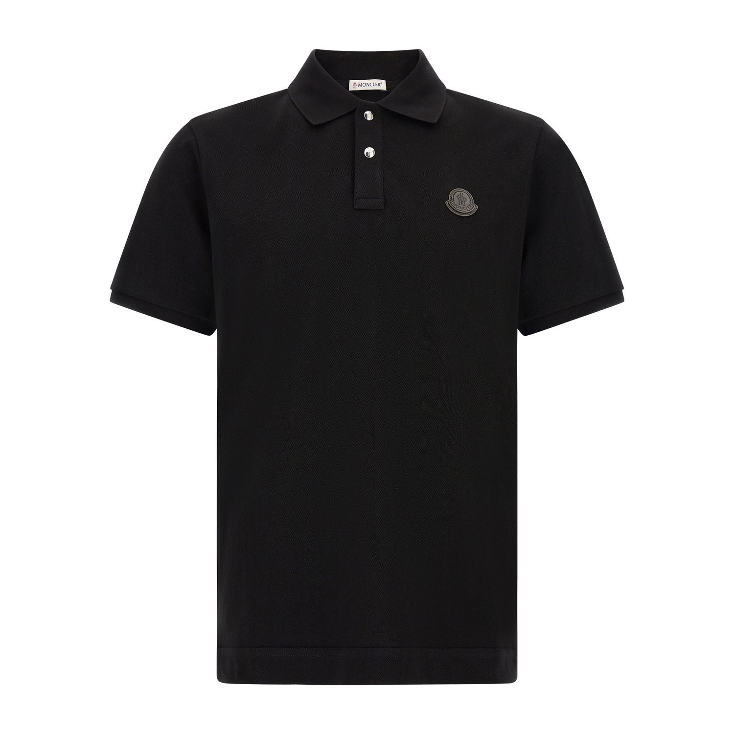 Moncler Black Leather Polo Shirt