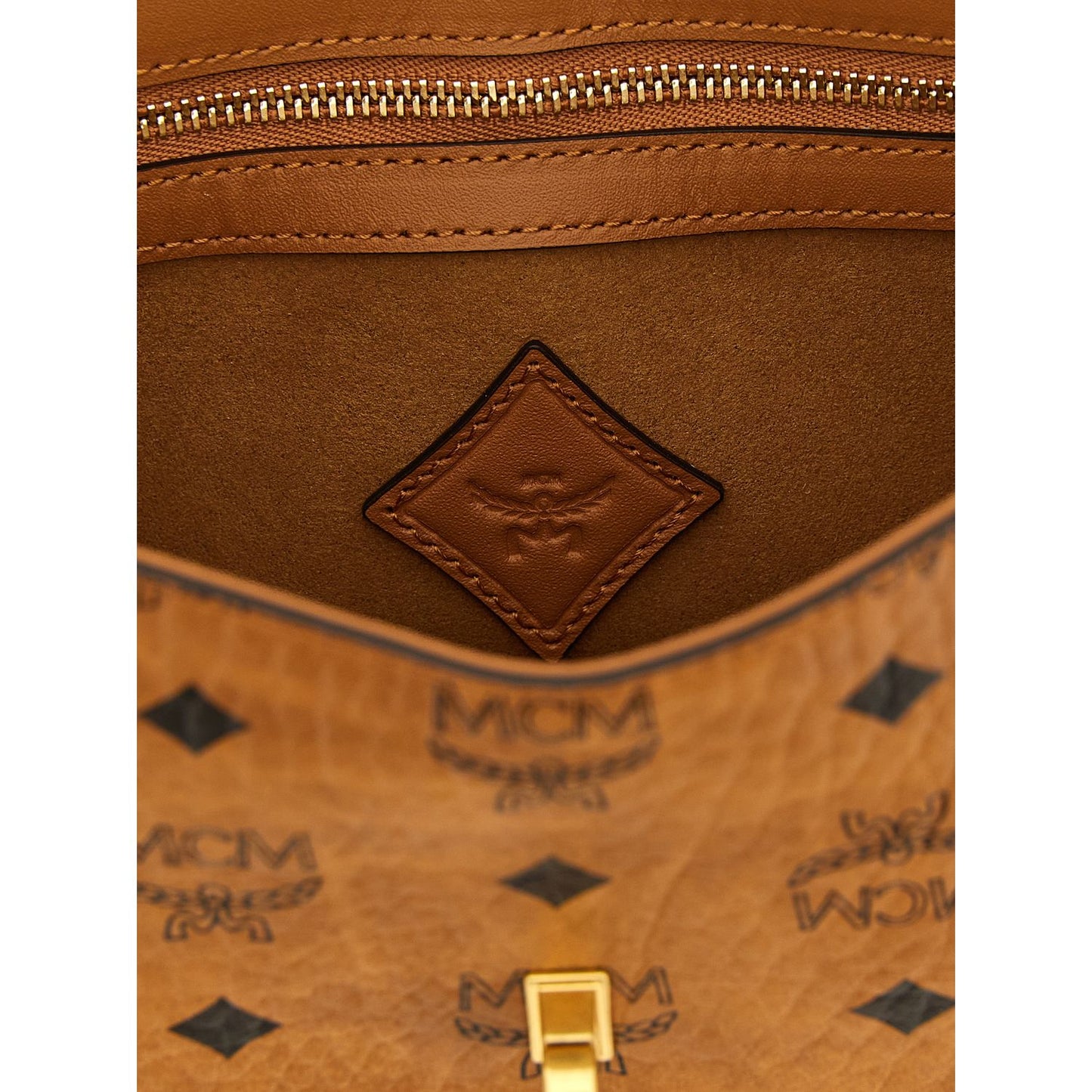 MCM Brown Polyethylene Shoulder Bag