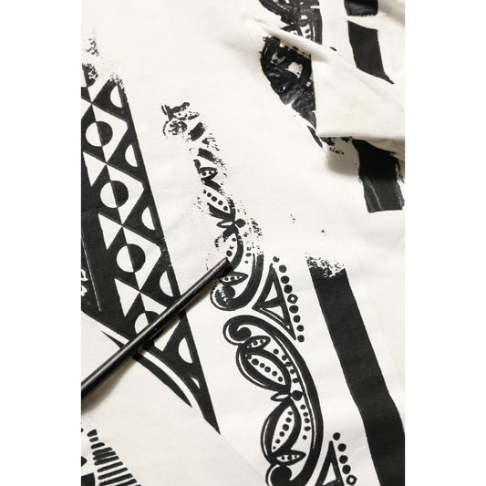 Dolce & Gabbana White Bandana Print Cotton Crew Neck T-shirt