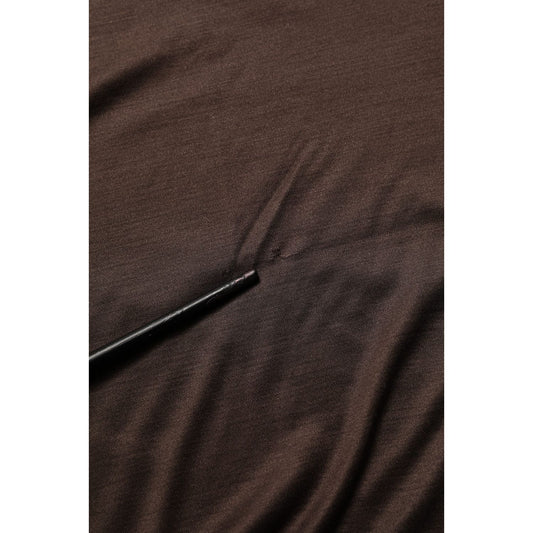 Dolce & Gabbana Brown Silk Crew Neck Short Sleeves T-shirt