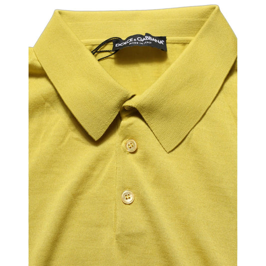 Dolce & Gabbana Yellow Cashmere Short Sleeves Polo T-shirt
