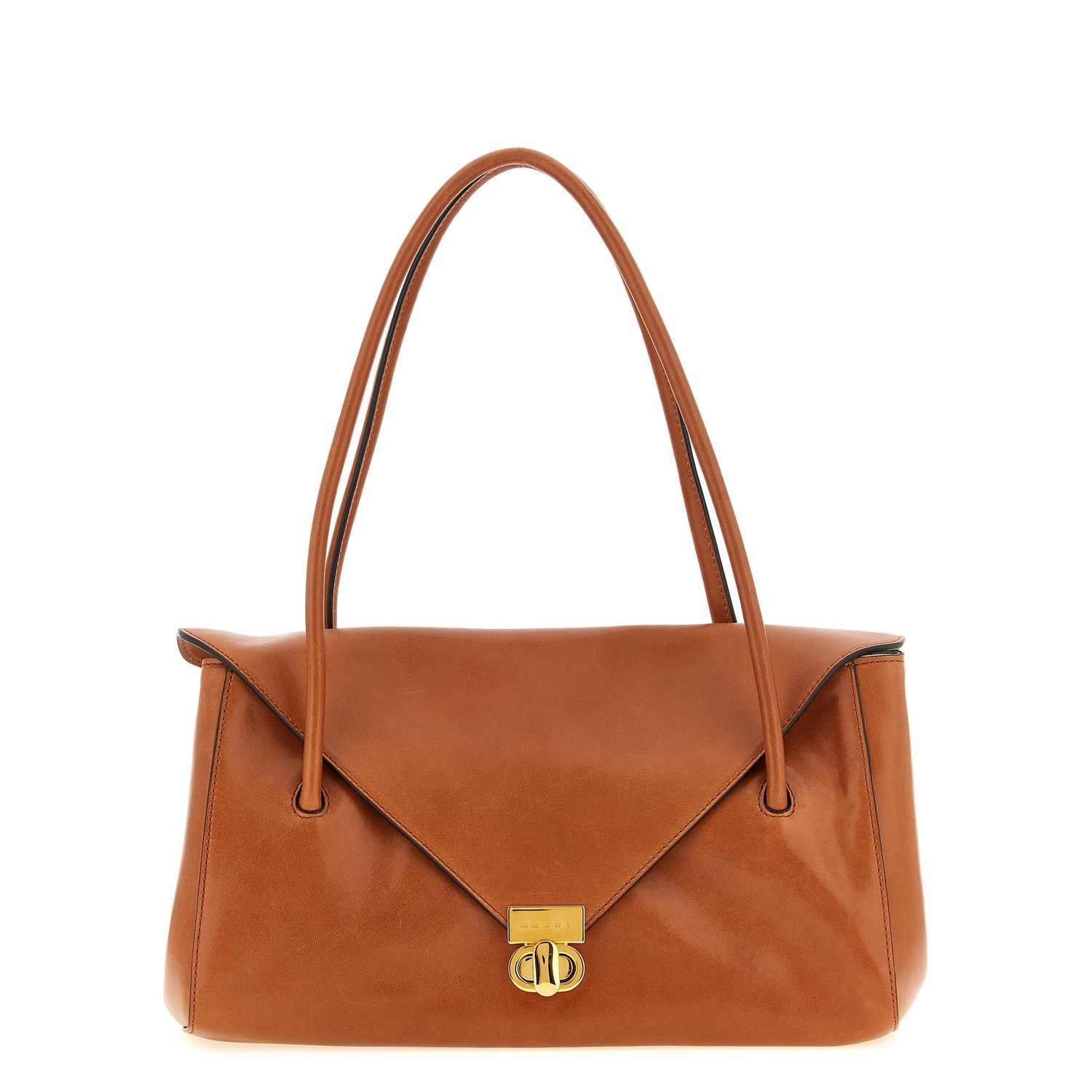 Marni Brown Calfskin Shoulder Bag