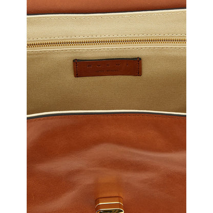 Marni Brown Calfskin Shoulder Bag