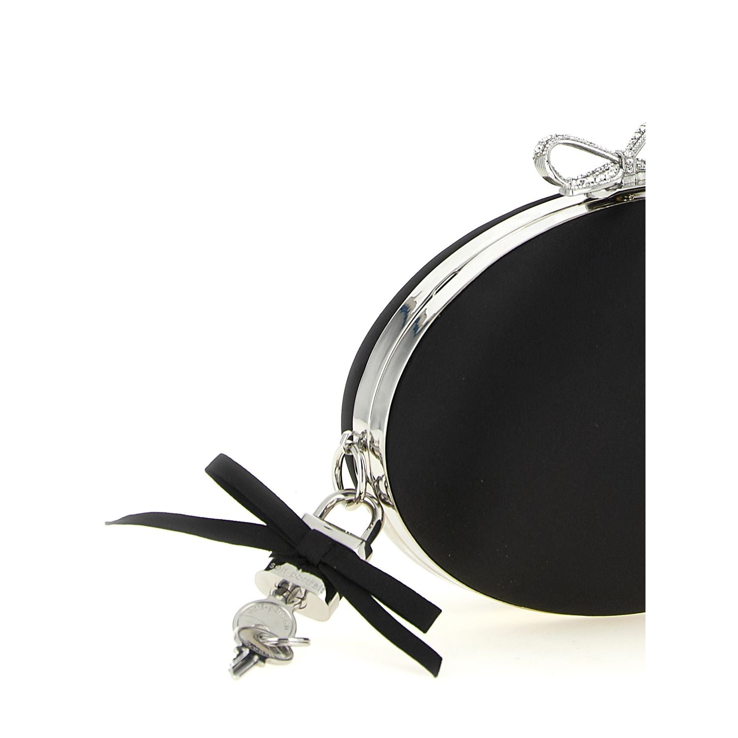 Self-Portrait Black Polyester Clutch Bag