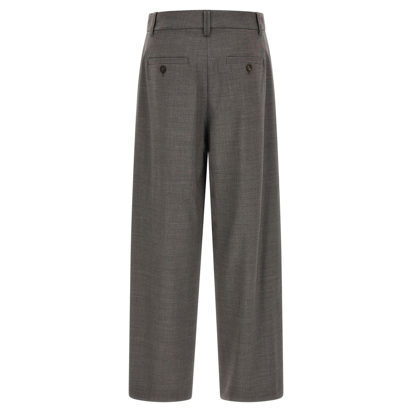 Brunello Cucinelli Gray Virgin Wool Cropped Pants