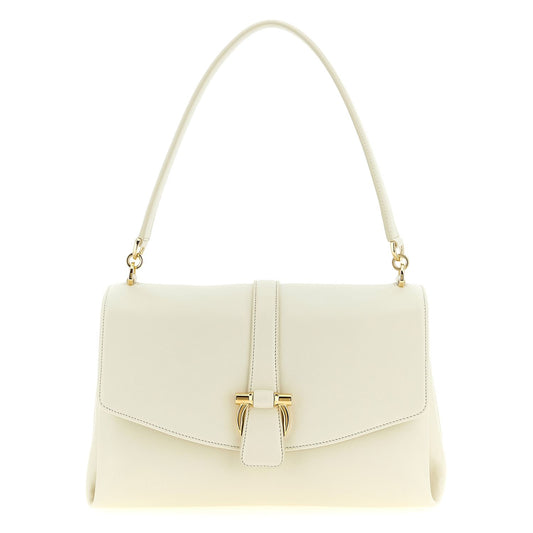 Ferragamo White Calfskin Shoulder Bag
