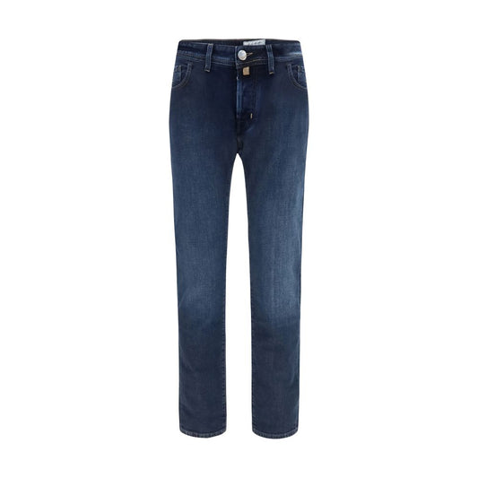 Jacob Cohen Blue Cotton Tapered Jeans