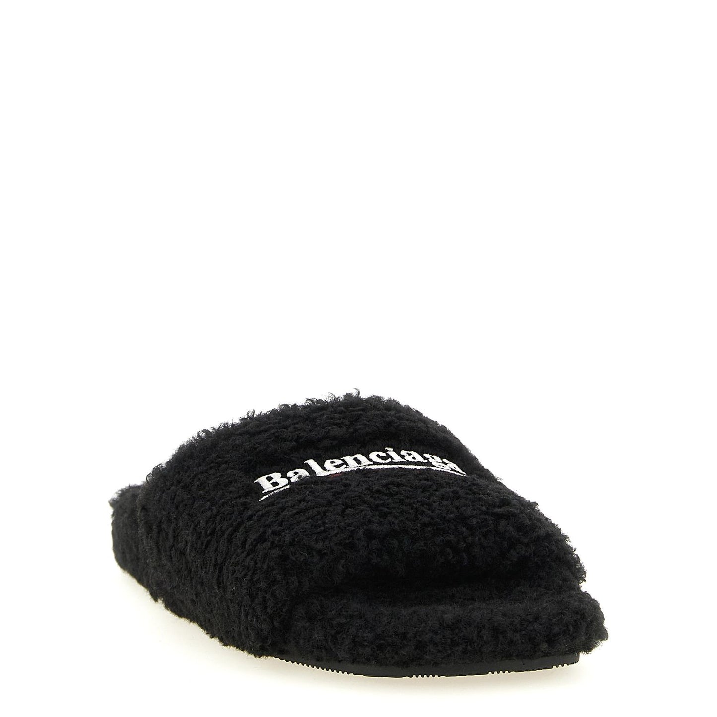 Balenciaga Black Polyester Slides