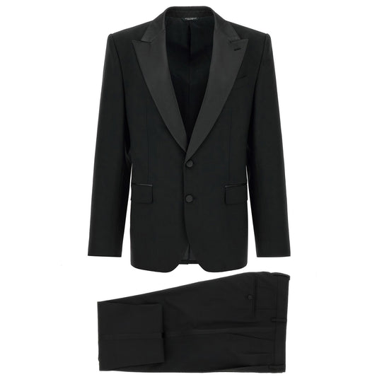 Dolce & Gabbana Black Virgin Wool Two-Piece Suit
