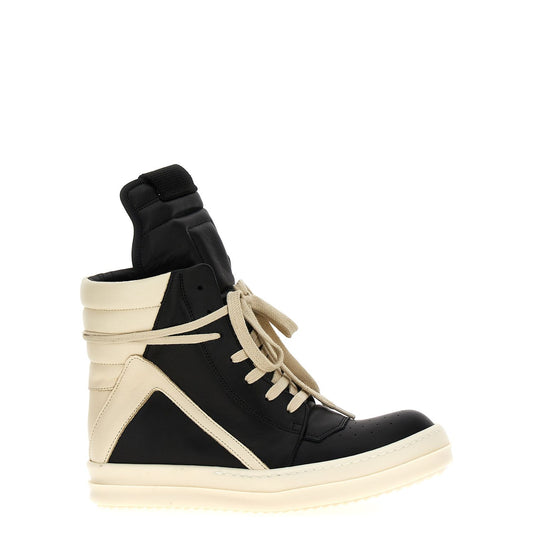 Rick Owens Bicolor Calfskin Athletic Sneakers