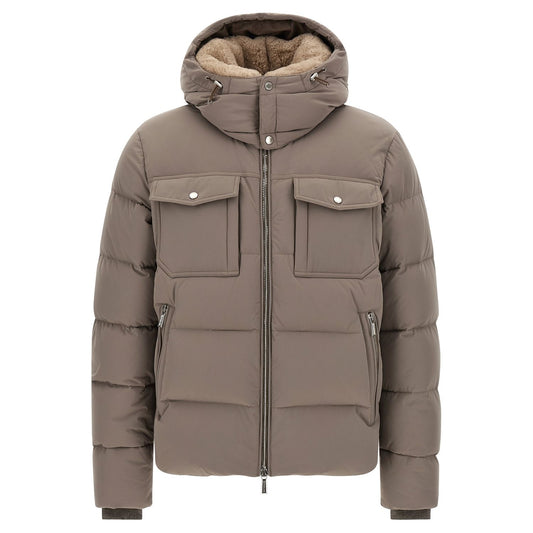 MooRER Gray Wool Bomber