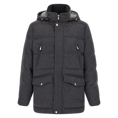 Brunello Cucinelli Gray Wool Parka