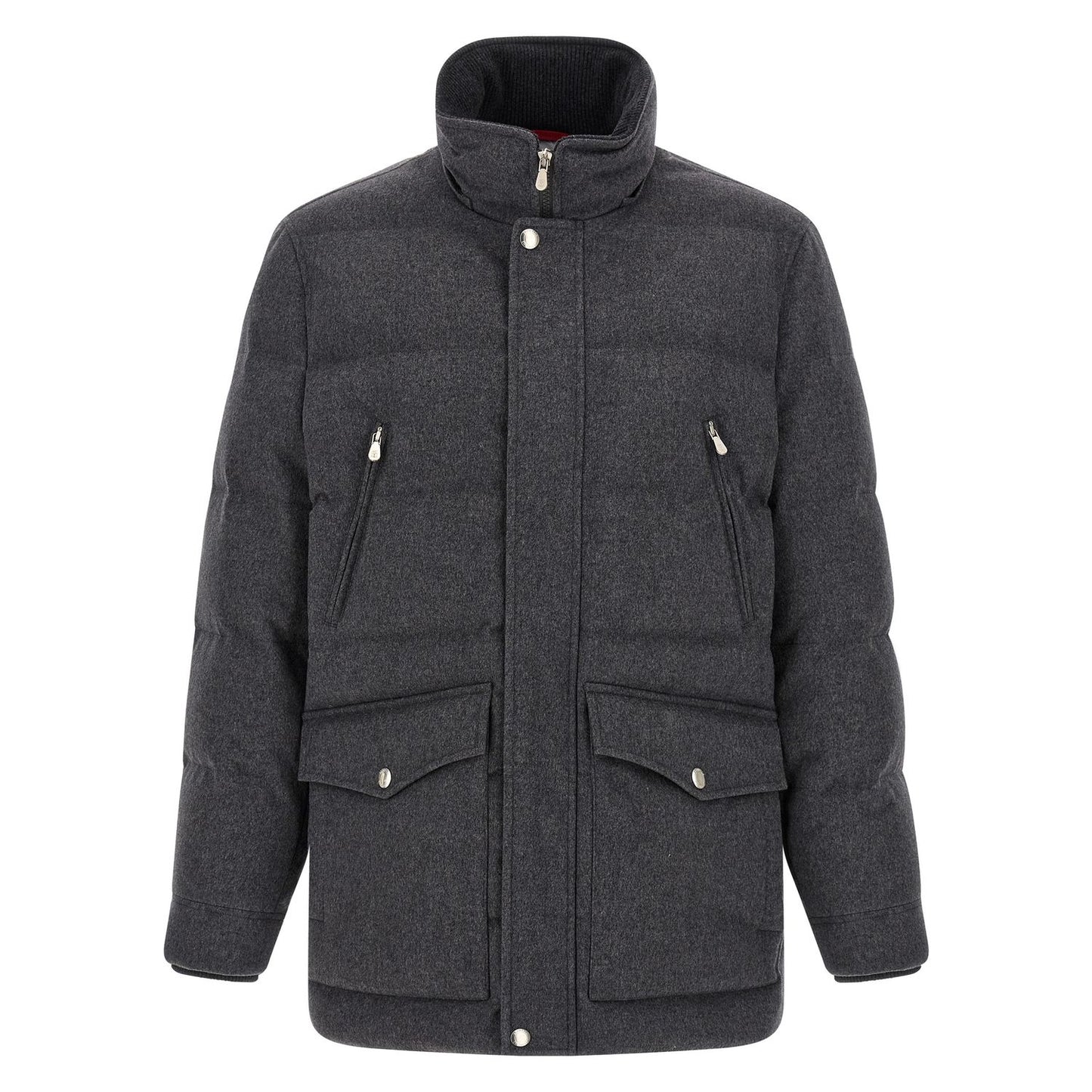 Brunello Cucinelli Gray Wool Parka