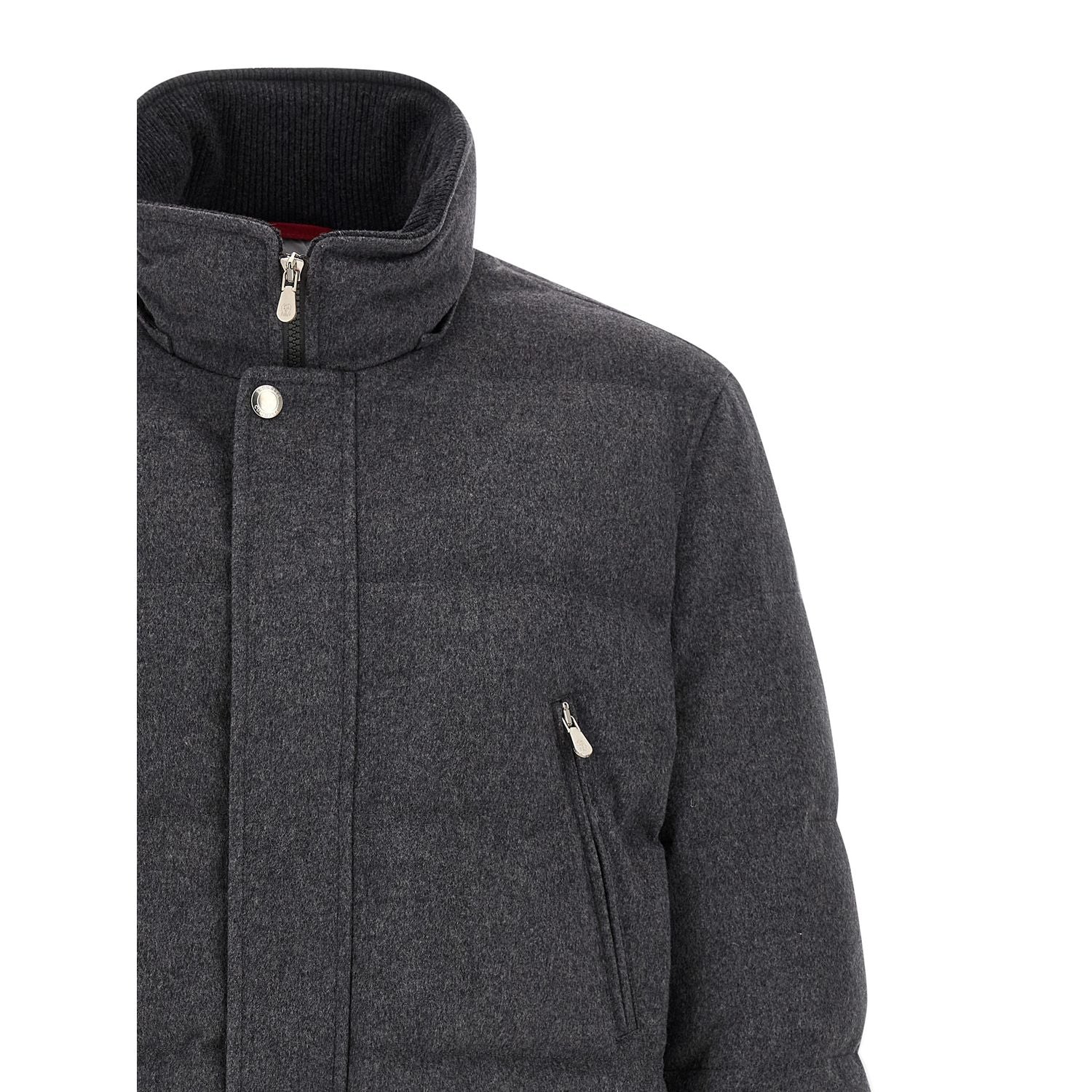 Brunello Cucinelli Gray Wool Parka