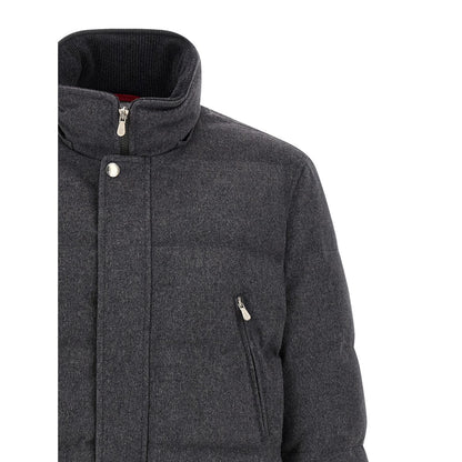 Brunello Cucinelli Gray Wool Parka