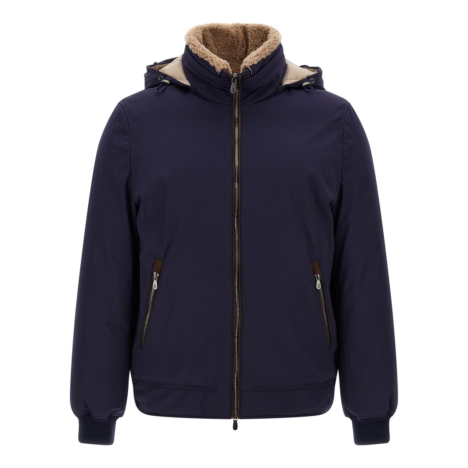 Brunello Cucinelli Blue Polyamide Full-Length Jacket