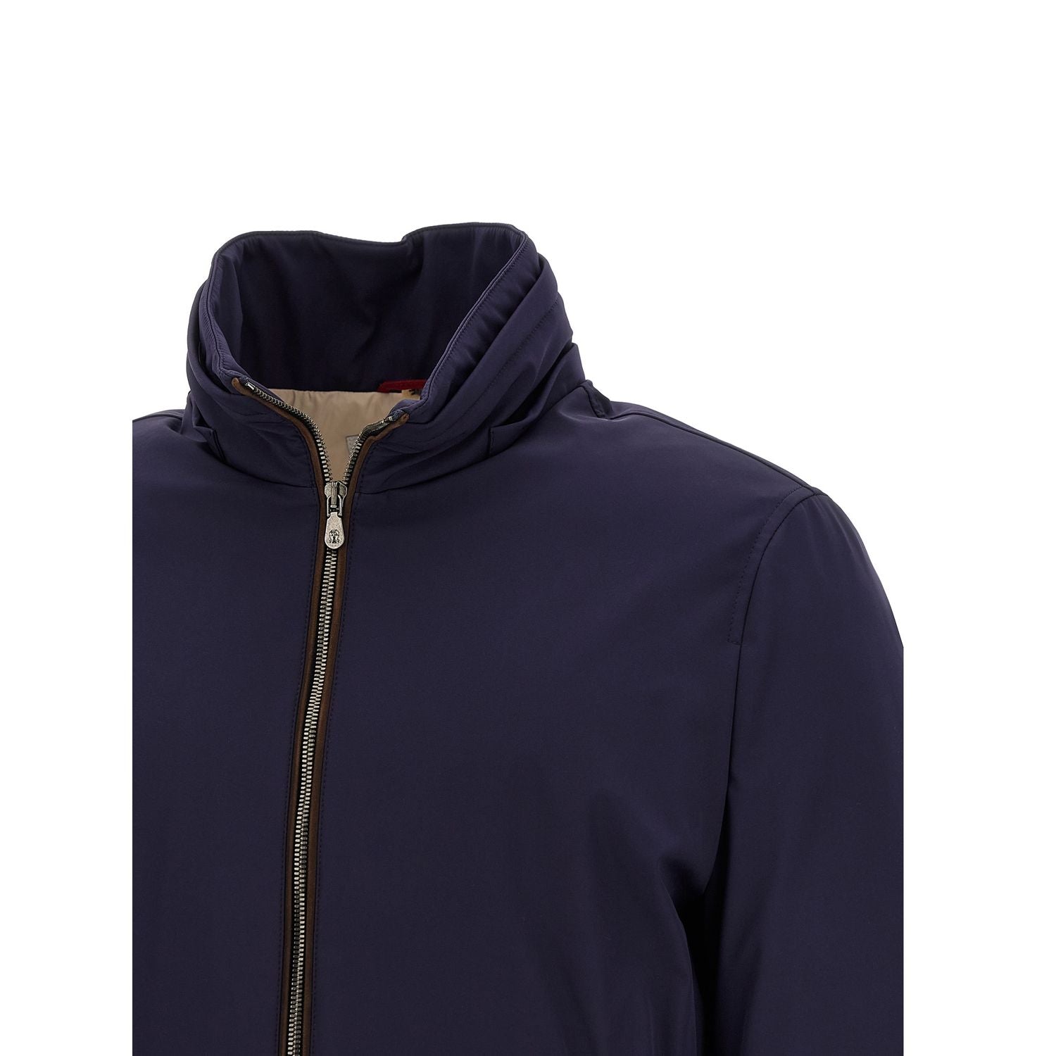 Brunello Cucinelli Blue Polyamide Full-Length Jacket