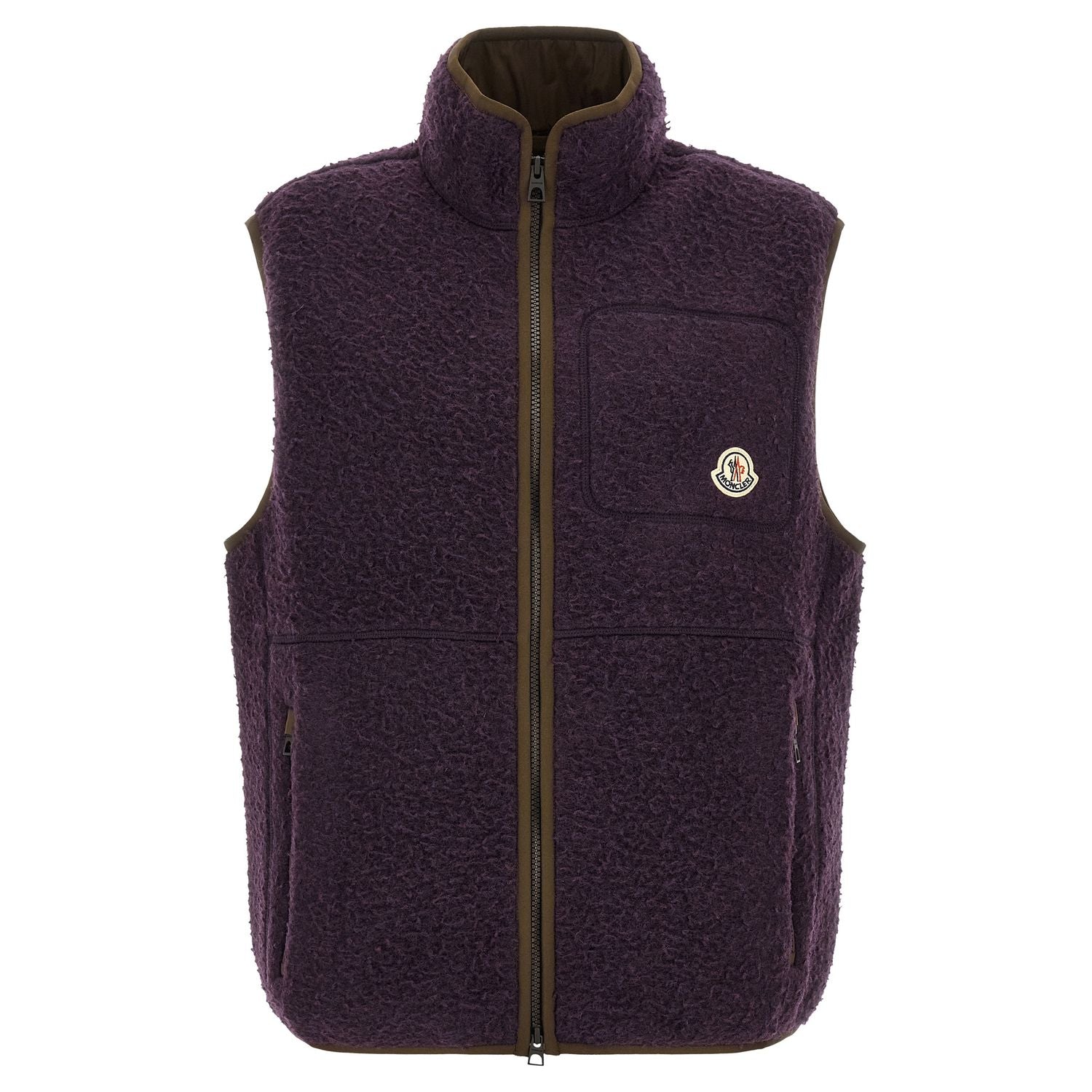 Moncler Purple Polyester Sleeveless Jacket