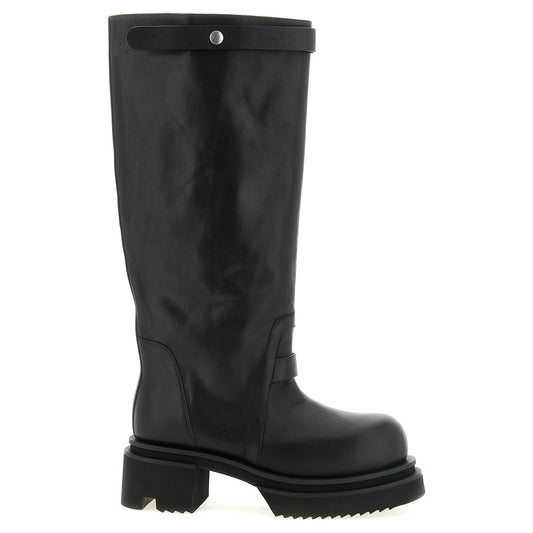 Rick Owens Black Calfskin Over The Knee