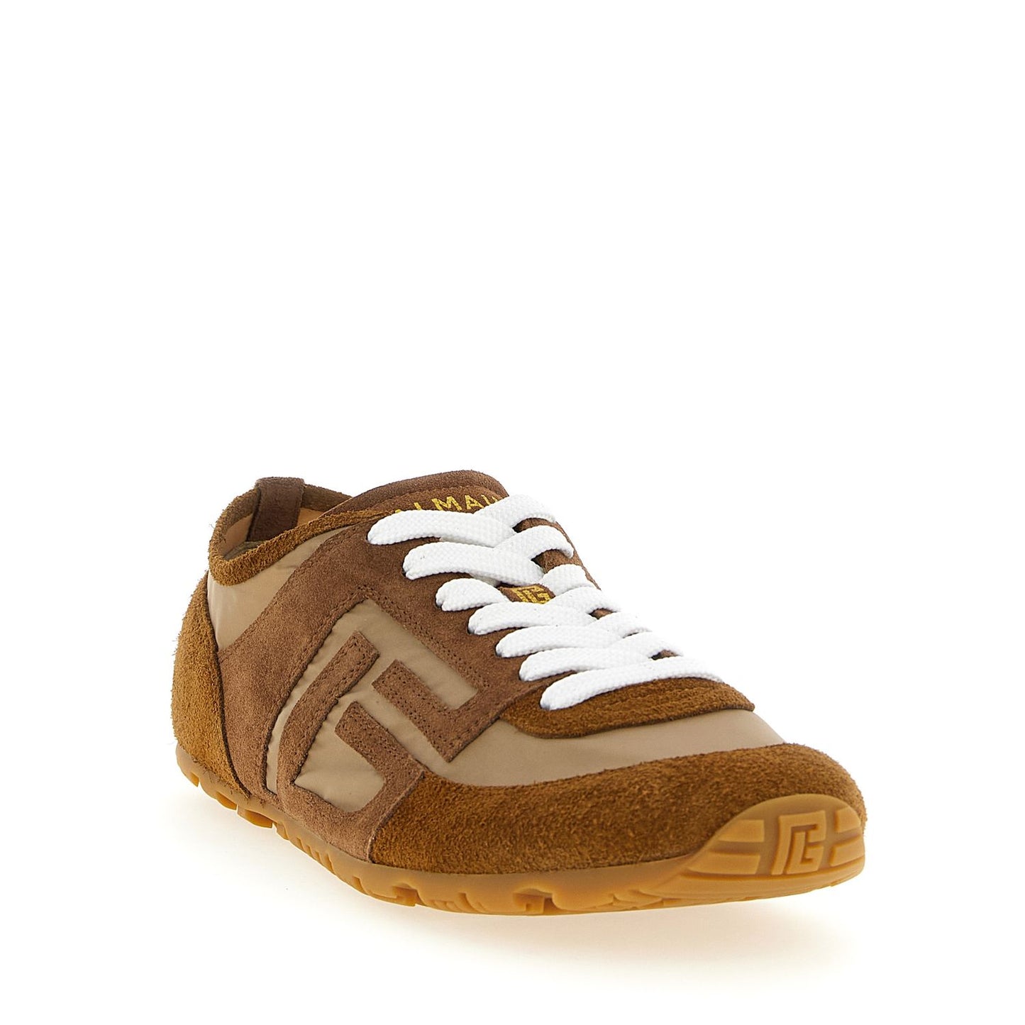 Balmain Brown Calfskin Sneakers