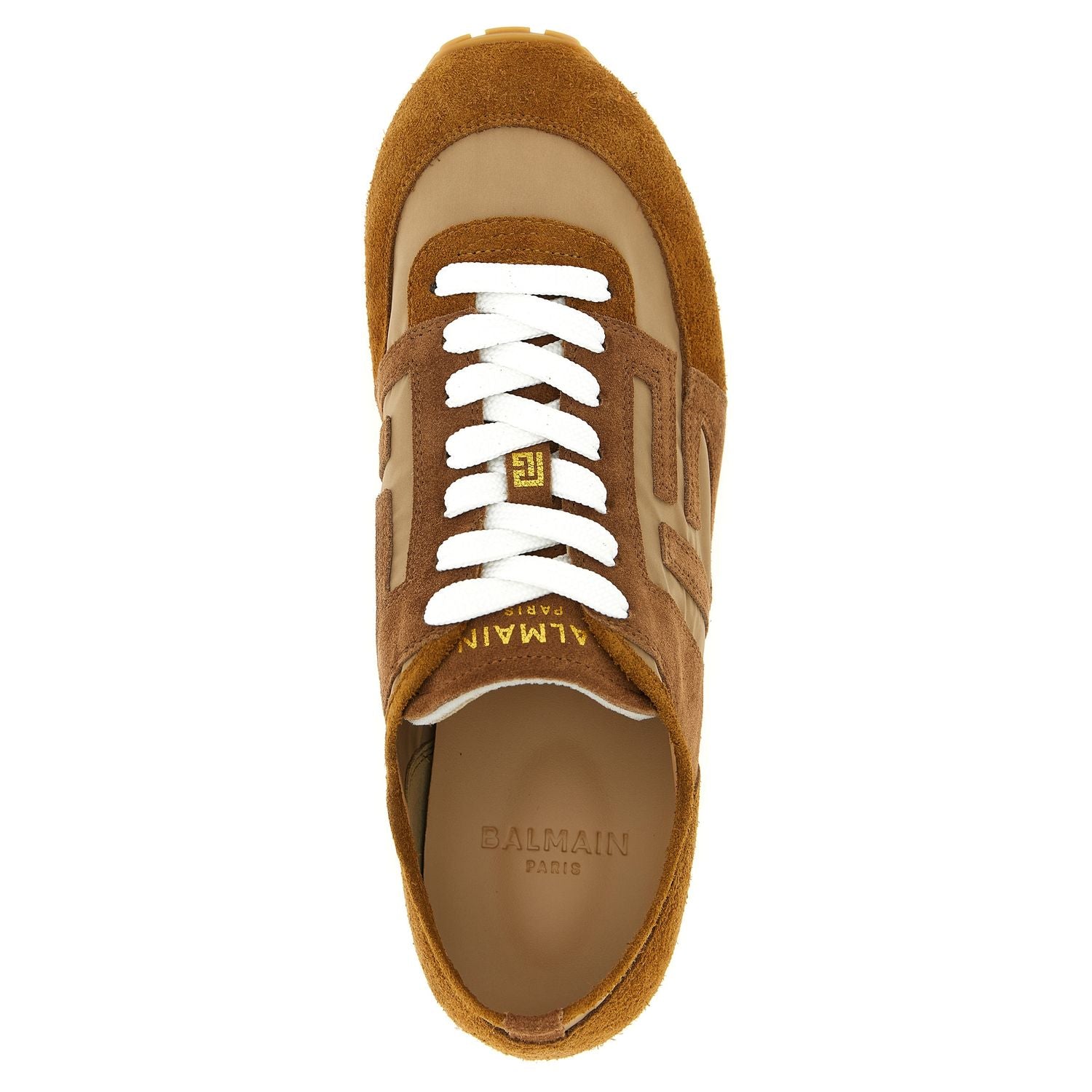 Balmain Brown Calfskin Sneakers